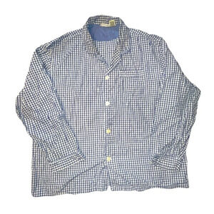 Vintage L.L. Bean Plaid Button Up Pajama Shirt Size XL